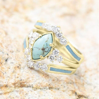 3Pcs/Set Elegant Fashion Silver Color Inlaid Green Stone Ring for Women Valentine's Day Promise Ring Girlfriend Birthday